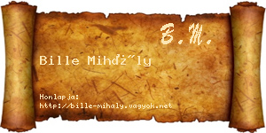 Bille Mihály névjegykártya